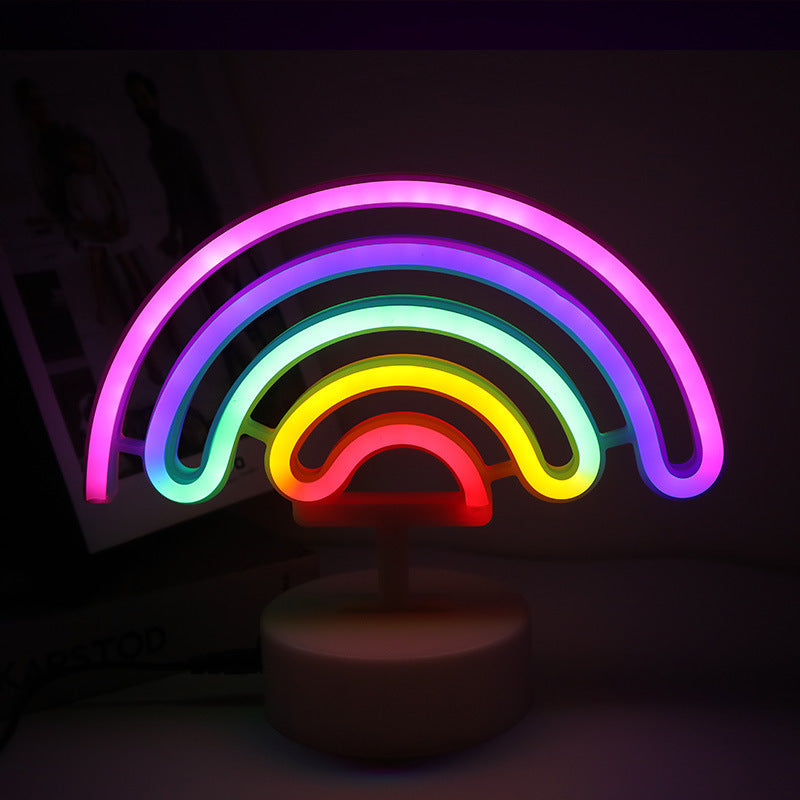 Dual Purpose Rainbow Modeling Lamp With Base Interior Decoration