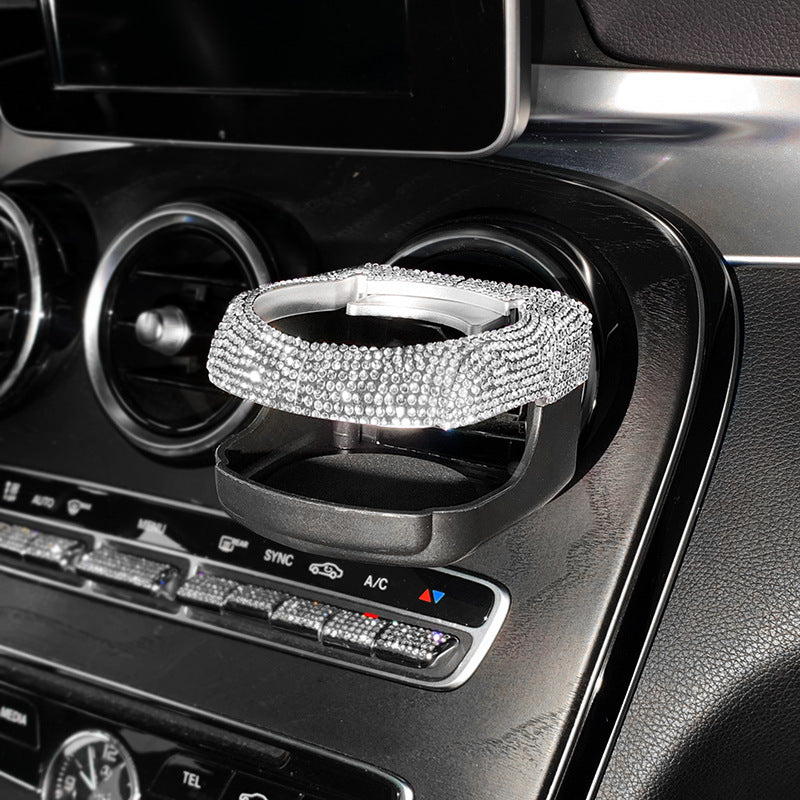 Encrusted Water Cup Bracket Car Interior Ashtray Bracket Diamond Decoration