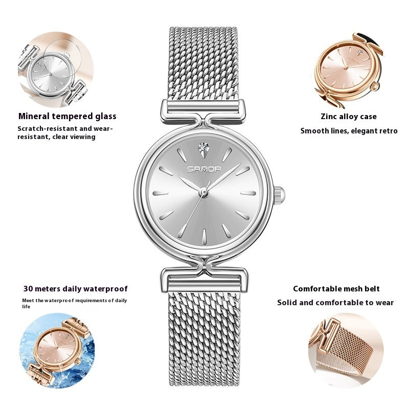 Women's Retro Mesh Strap Watch Outdoor All-matching