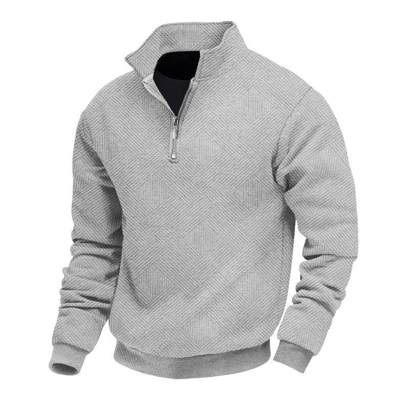 Lapel Zipper Men's Loose-fitting Casual Pullover