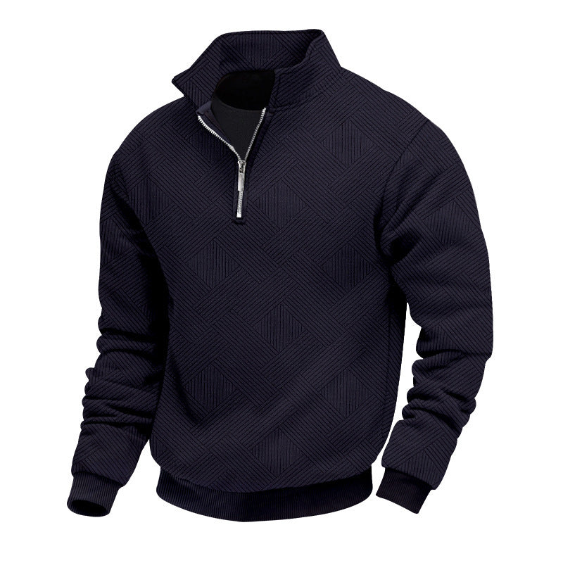 Lapel Zipper Men's Loose-fitting Casual Pullover