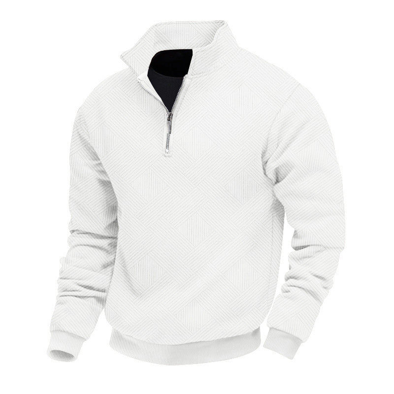 Lapel Zipper Men's Loose-fitting Casual Pullover