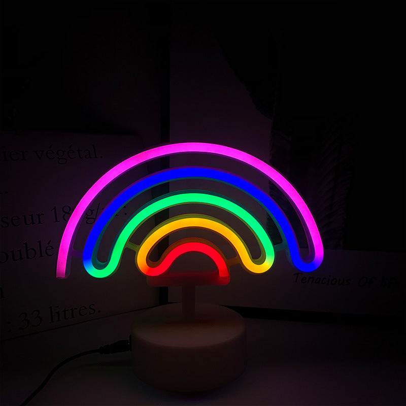 Dual Purpose Rainbow Modeling Lamp With Base Interior Decoration