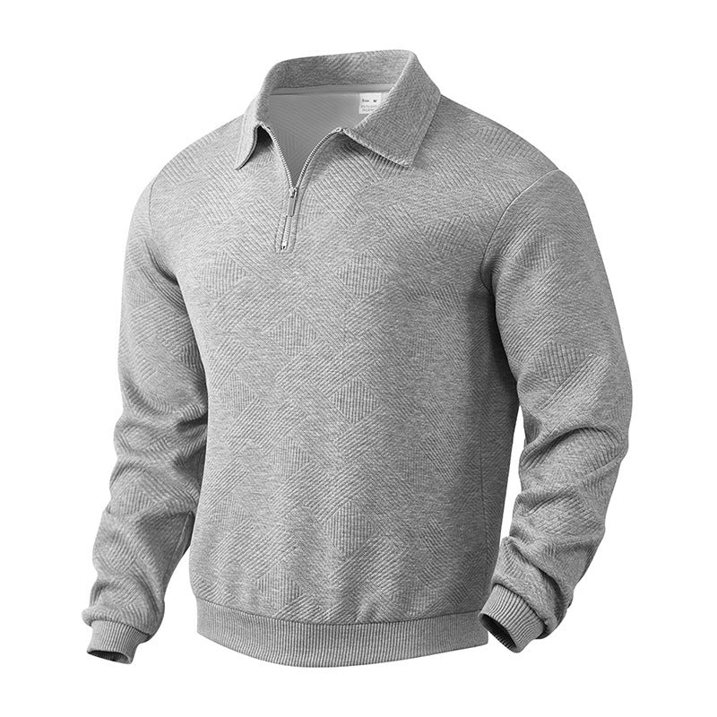 Lapel Zipper Men's Loose-fitting Casual Pullover