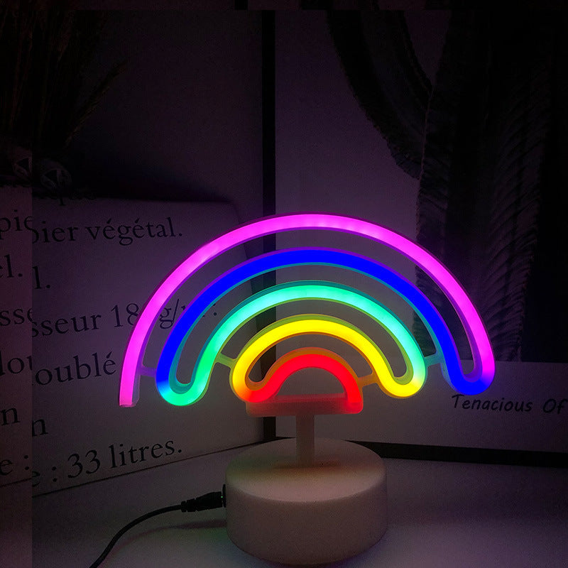 Dual Purpose Rainbow Modeling Lamp With Base Interior Decoration