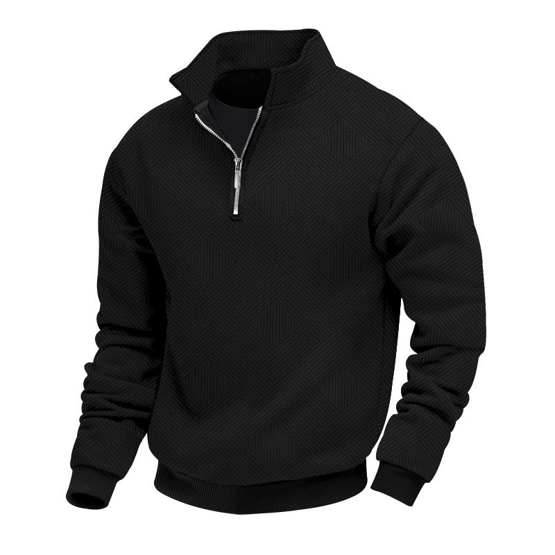 Lapel Zipper Men's Loose-fitting Casual Pullover