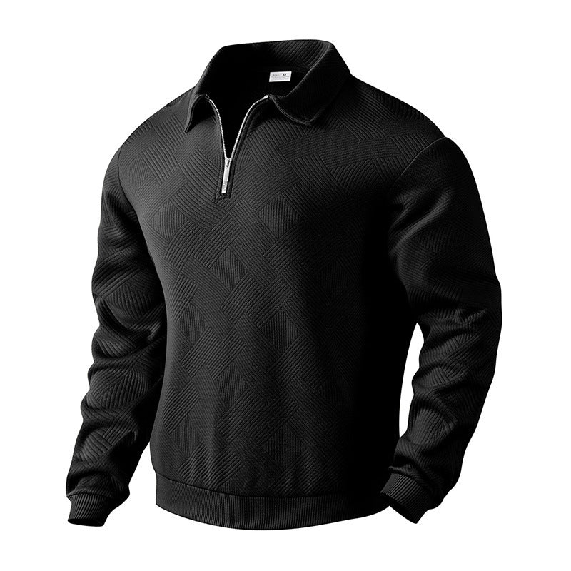 Lapel Zipper Men's Loose-fitting Casual Pullover